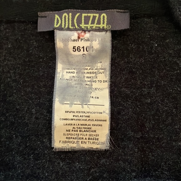 Fabulous black poly/cotton sweater w/light cowl neck in creamy blackgray pattern - Picture 7 of 11